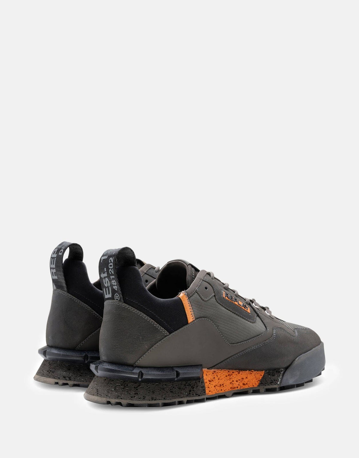 Replay Field Space DK Grey/Orn Sneaker